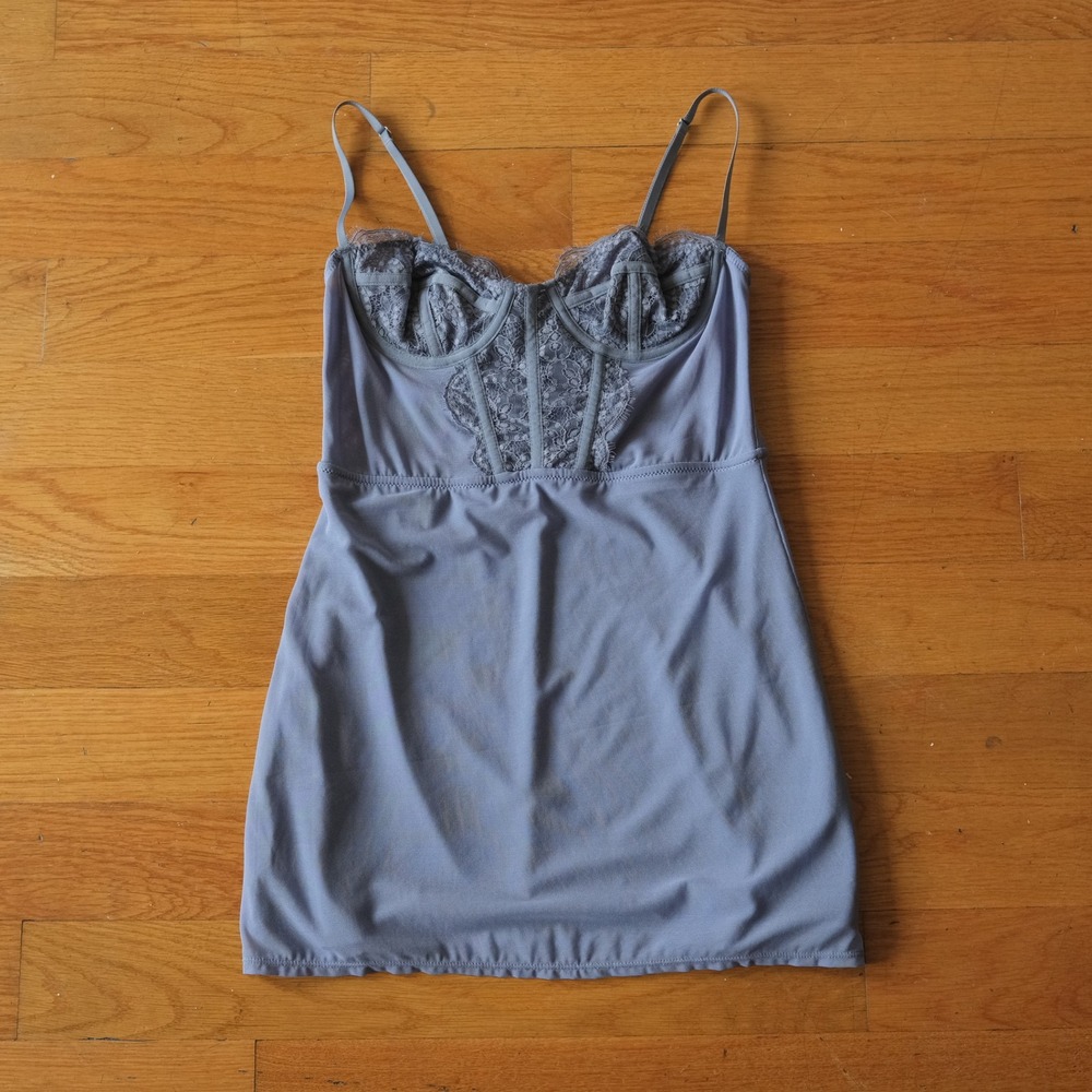 Urban Outfitters Light Before Dark Mini Dress Womens Blue‎ Corset Lace Small NEW